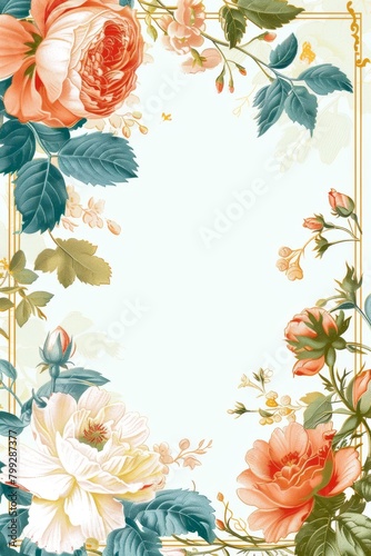 Elegant Floral Frame With Blank Space