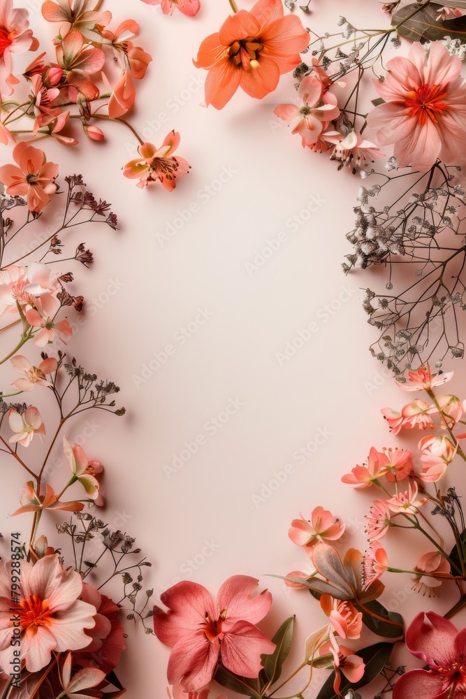 Bunch of Pink Flowers on White Background Bunch of Pink Flowers on White Background