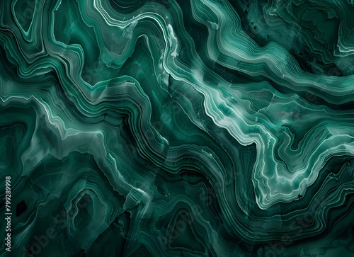 Abstract background with a green malachite texture, a wavy pattern resembling the stone surface, an elegant wallpaper design, a high resolution and highly detailed photograph taken in a professional c