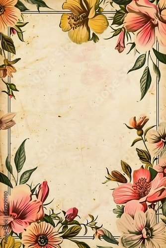 Elegant Floral Frame With Flowers