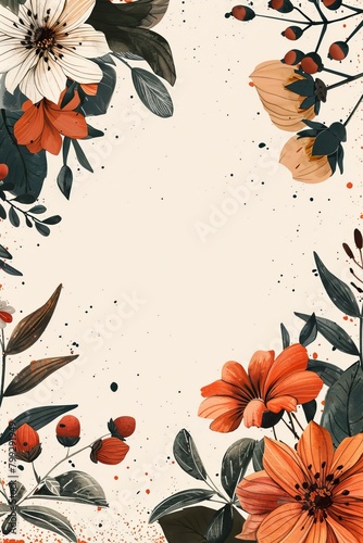 Floral Background With Orange and White Flowers