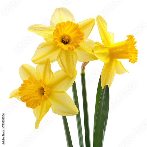 Daffodils isolated on transparent background