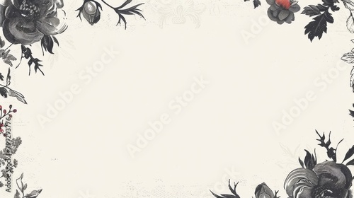 Black and White Floral Composition