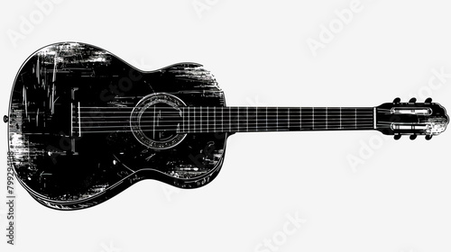 a black and white photo of a guitar photo