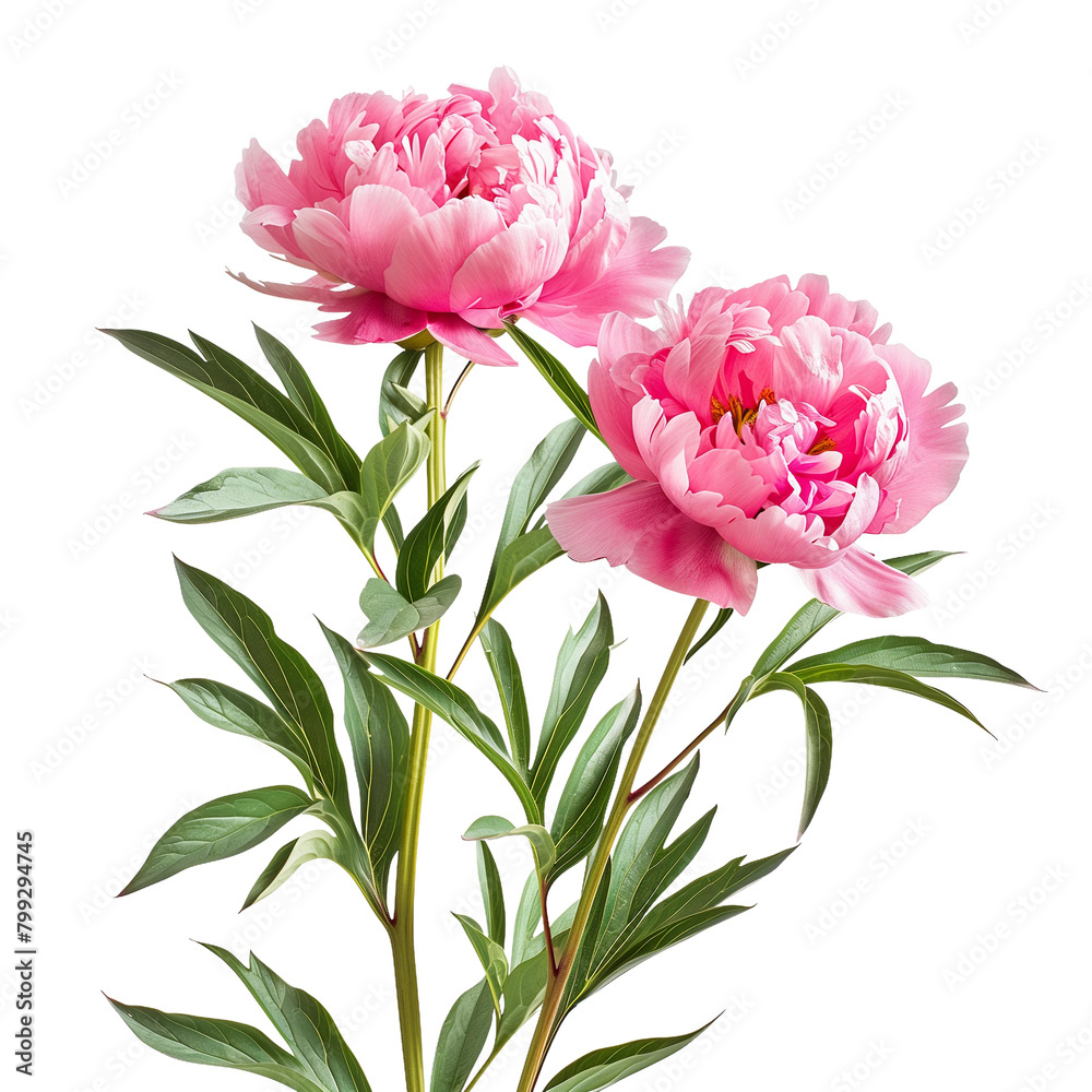 Naklejka premium Peonies isolated on transparent background
