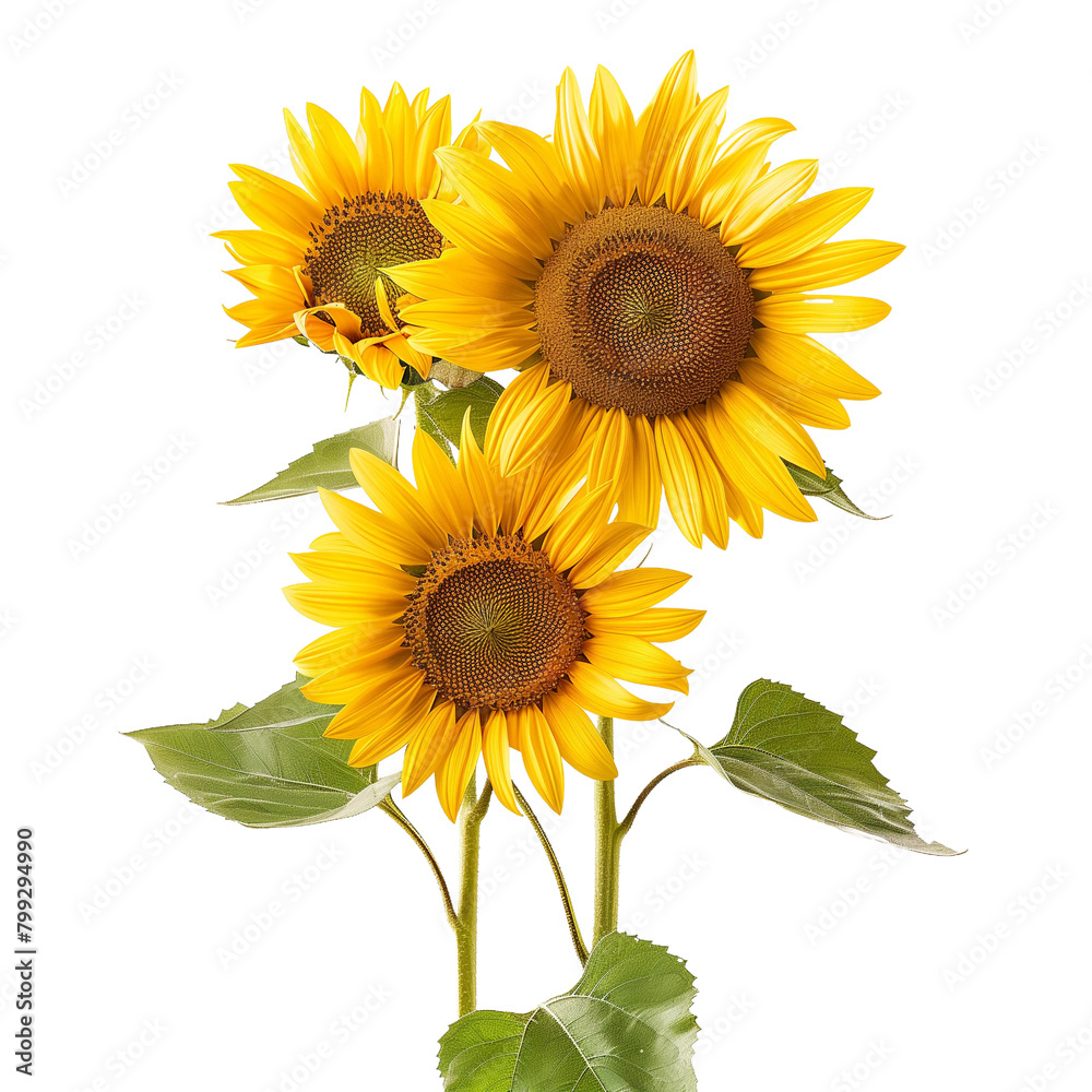 Obraz premium Sunflowers isolated on transparent background