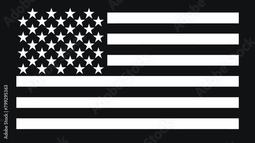 a black and white american flag with white stars photo