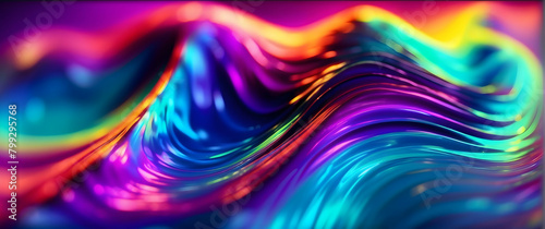 An intense canvas of wavy patterns in a fusion of neon colors that evoke energy  creativity  and a sense of digital age