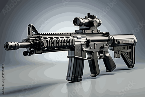 British flintlock isolated on grey background. 3d rendering - illustration