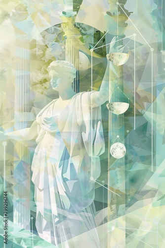 A beautiful painting of Themis, the Greek goddess of justice
