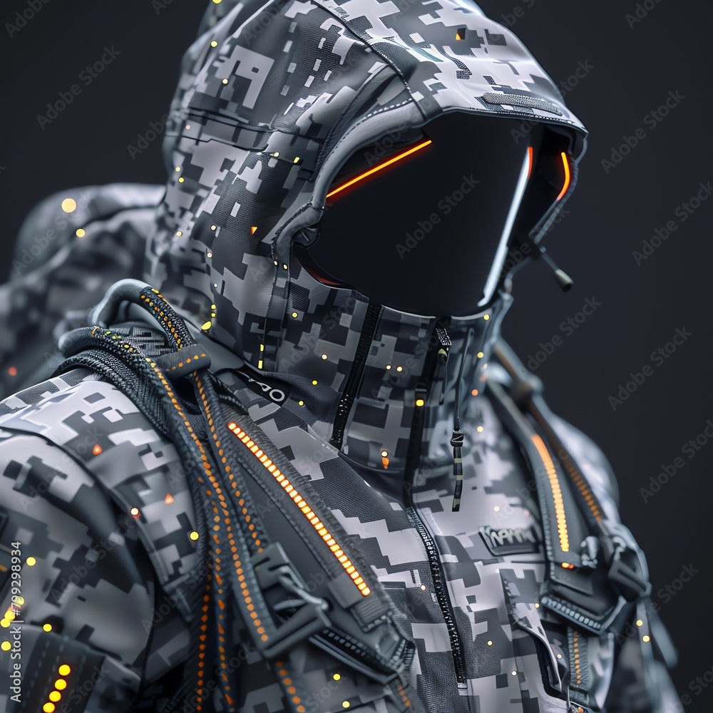 Fototapeta premium Create a realistic 3D model of a futuristic soldier