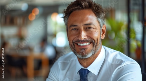 Photo portrait of a smiley businessman
