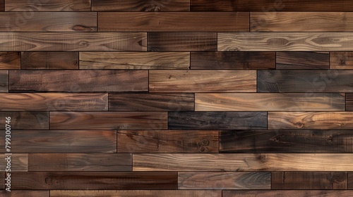 background of flooring is with style of solid wooden planks in various shades of brown.