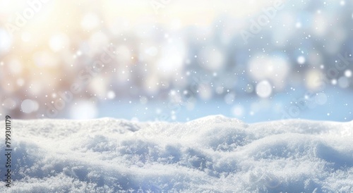 background of snow and bokeh with winter landscape in the background © Image