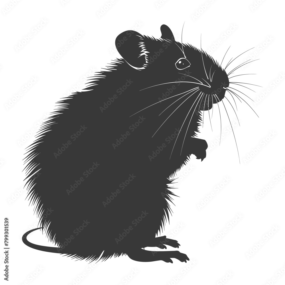 Silhouette hamster animal black color only full body Silhouette hamster animal black color only full body