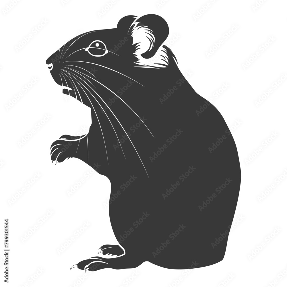 Silhouette hamster animal black color only full body Silhouette hamster animal black color only full body