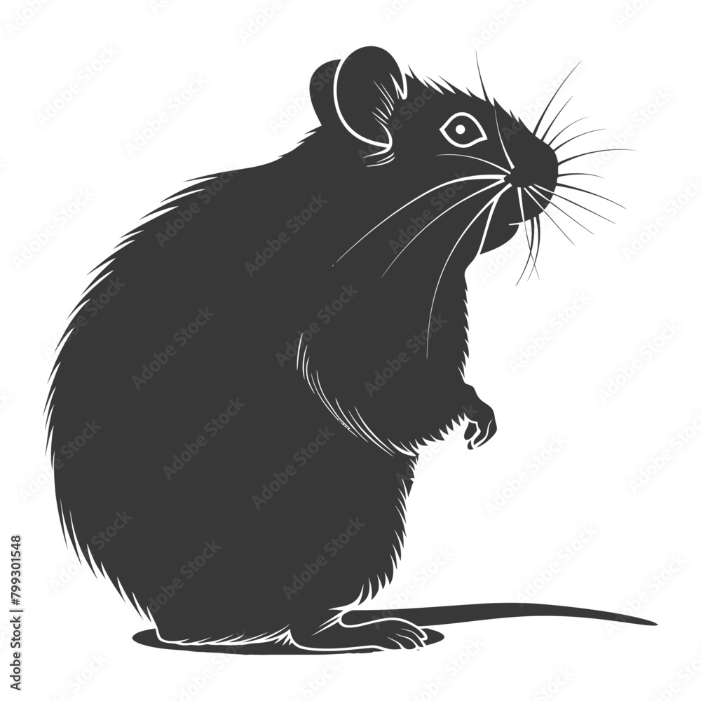 Silhouette hamster animal black color only full body Silhouette hamster animal black color only full body