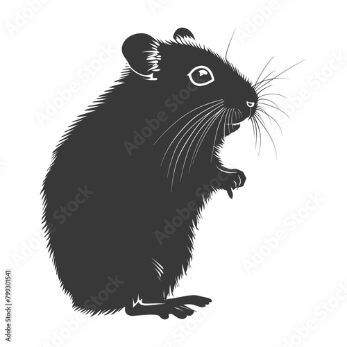 Silhouette hamster animal black color only full body
