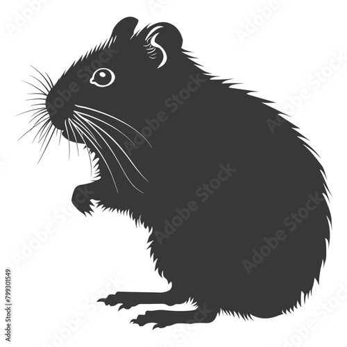 Silhouette hamster animal black color only full body