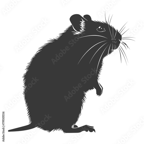 Silhouette hamster animal black color only full body