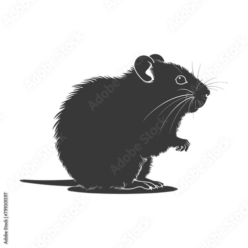 Silhouette hamster animal black color only full body