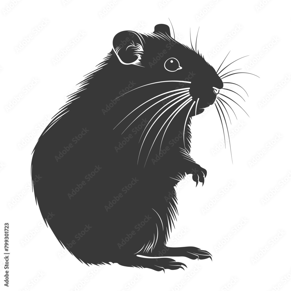 Silhouette hamster animal black color only full body Silhouette hamster animal black color only full body
