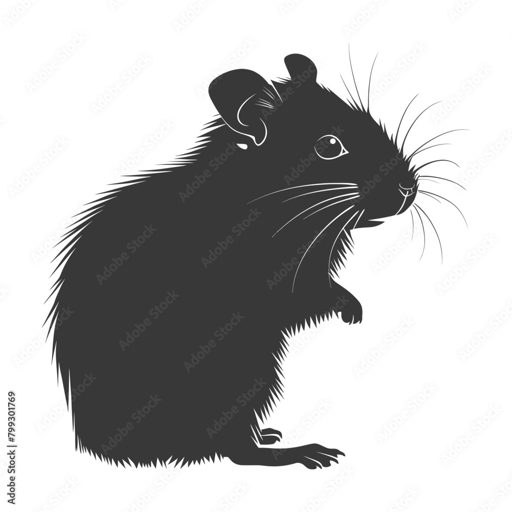 Silhouette hamster animal black color only full body Silhouette hamster animal black color only full body