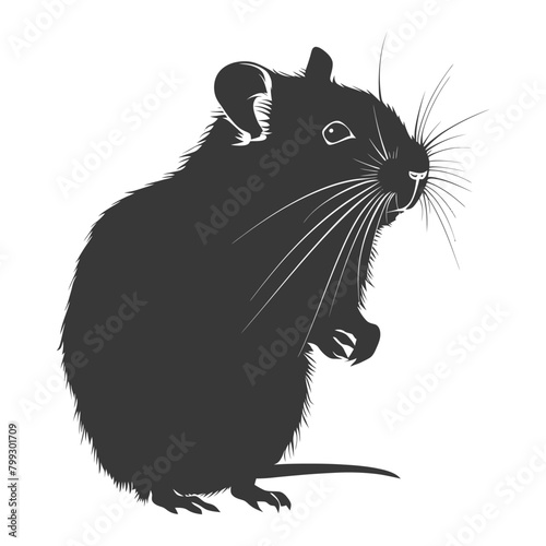 Silhouette hamster animal black color only full body