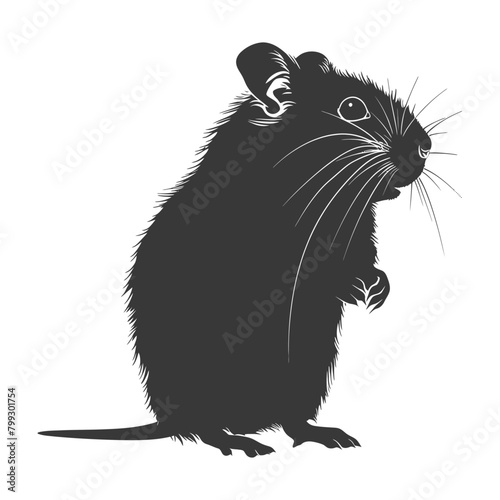 Silhouette hamster animal black color only full body
