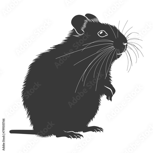 Silhouette hamster animal black color only full body