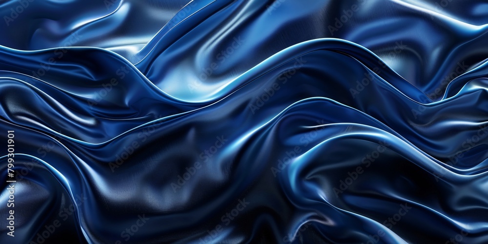 Obraz premium Sleek dark blue velvet abstract with subtle light blue highlights