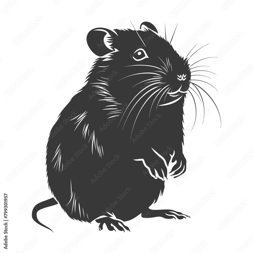 Silhouette hamster animal black color only full body Silhouette hamster animal black color only full body