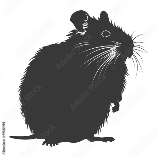 Silhouette hamster animal black color only full body