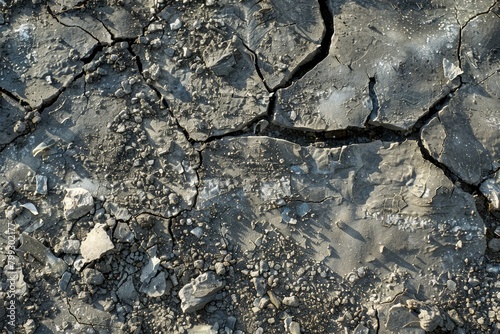 dirt, gray and cracks texture, top view,