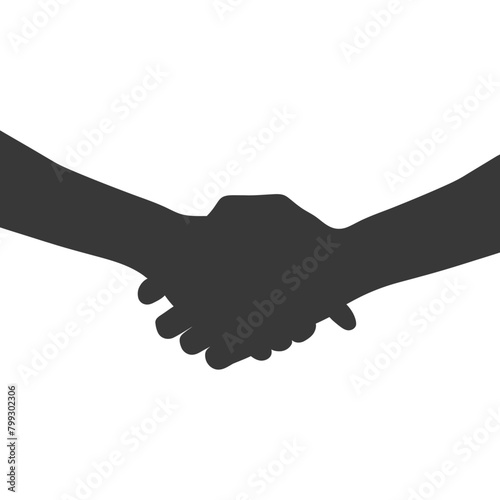 Silhouette Joining Hands holding in Harmony and Peace Between Races