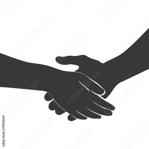 Silhouette Joining Hands holding in Harmony and Peace Between Races