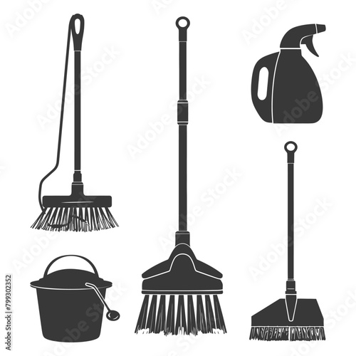 Silhouette home cleaning equipment black color only