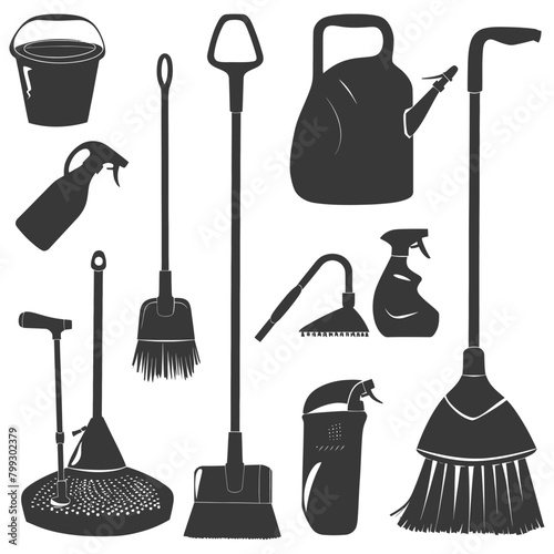 Silhouette home cleaning equipment black color only