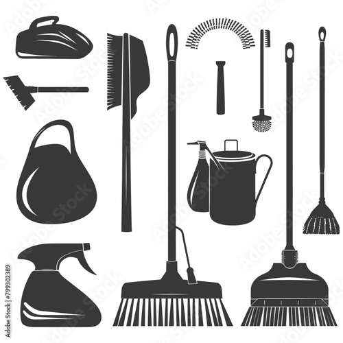 Silhouette home cleaning equipment black color only