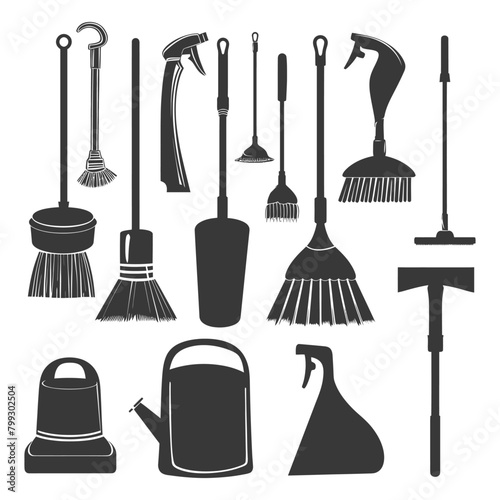 Silhouette home cleaning equipment black color only