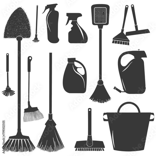 Silhouette home cleaning equipment black color only