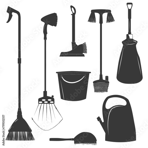 Silhouette home cleaning equipment black color only