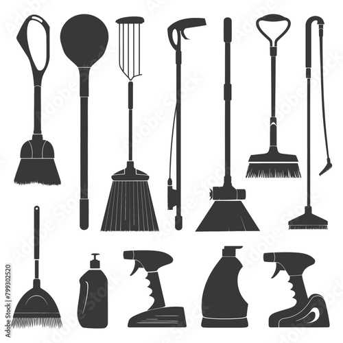 Silhouette home cleaning equipment black color only