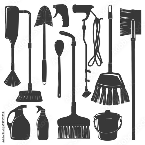 Silhouette home cleaning equipment black color only