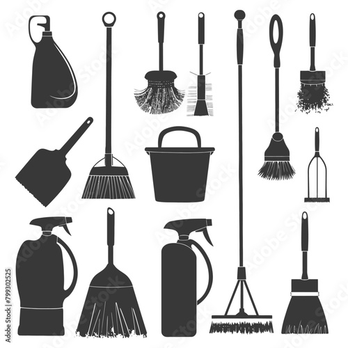 Silhouette home cleaning equipment black color only