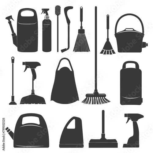 Silhouette home cleaning equipment black color only