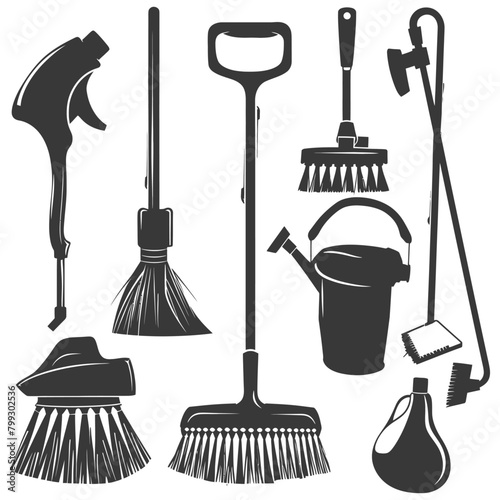 Silhouette home cleaning equipment black color only