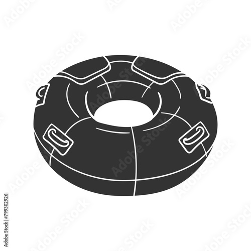 Donut Float Icon Silhouette Illustration. Water Activity Vector Graphic Pictogram Symbol Clip Art. Doodle Sketch Black Sign. photo