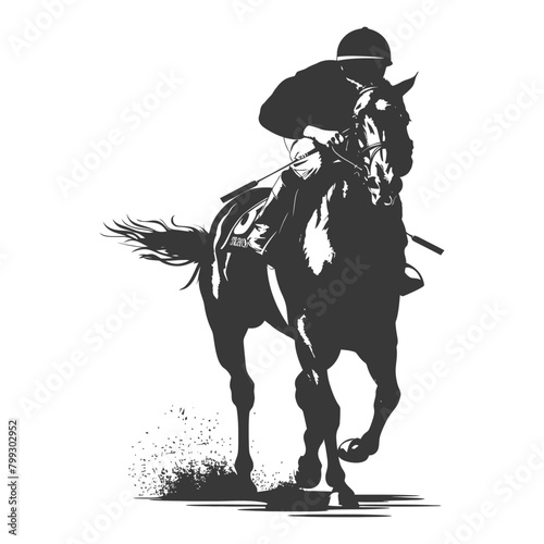 Wallpaper Mural Silhouette horse racing sport single man black color only Torontodigital.ca