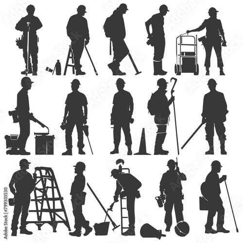 Silhouette illustration for celebrating International labor day